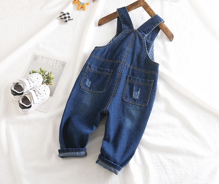 Children's Denim Overalls Autumn New Toddler Sspender Trousers Kids Boys Casual Jeans Strap Jeans for Baby Girls Pants 1-4Y
