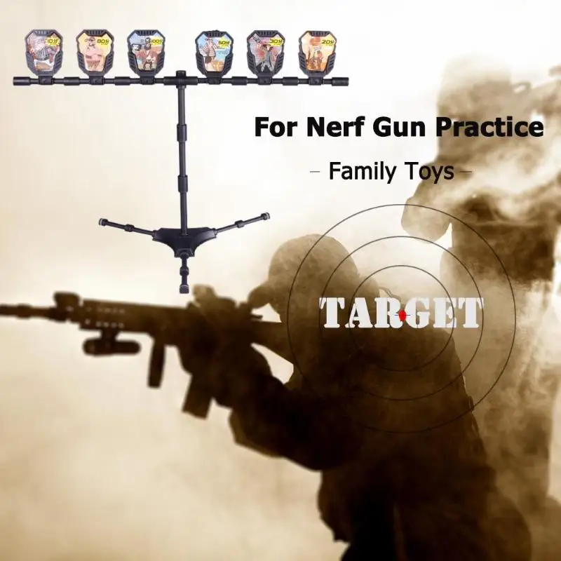 Classic Toy Gun Target Accessories Shooting Targets with Stickers and Bracket for Nerf Outdoor Hunting Foam Dart Blasters