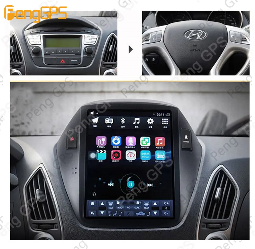 10," Тесла Android 8,1 PX6 4+ 32 ГБ Голосовое управление встроенный CARPLAY автомобильный радиоприемник для hyundai IX35 2009- gps навигация