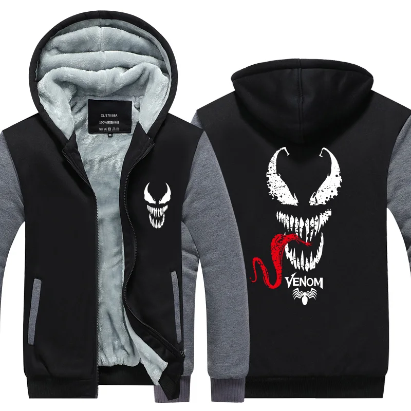 Venom комикс Герой Толстовка Куртка пальто зима флис толстые теплые толстовки с длинным рукавом размера плюс - Цвет: Style 10