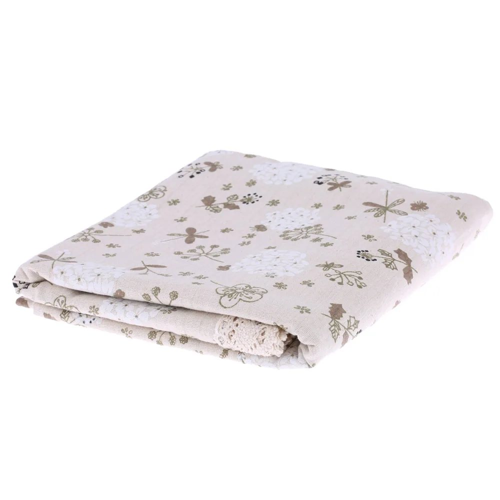 Cotton& Linen Table Cloth Rectangle Dust-proof Tablecloth Coffee Dinner Table Cover for Home/Restaurant 100*140cm