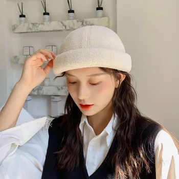 

Wool Winter Docker Sailor Cap Hat Brimless Hats Beanie Skullcap Hip Hop Solid Color Wool Warm Beanie Hat