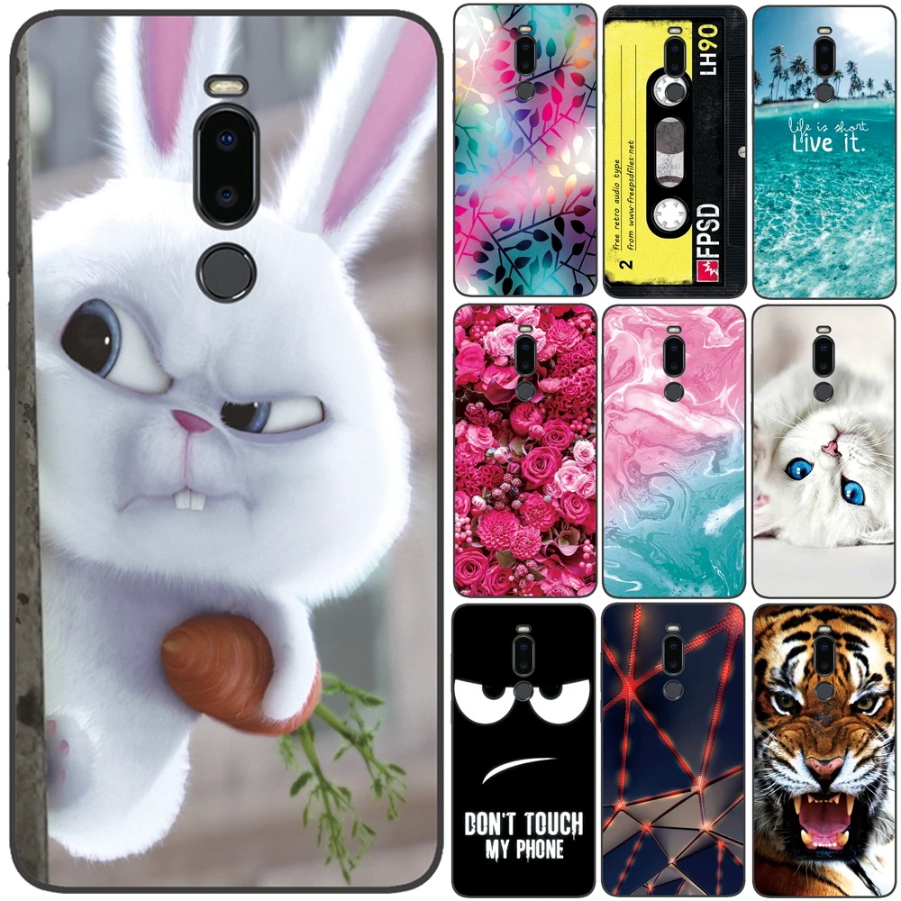 

GUCOON Silicone Cover for Meizu Note 8 Note8 6.0inch Case Soft TPU Protective Phone Case Cartoon Wolf Rose Flowers Bumper Shell
