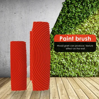 

2pcs Classic Rubber Imitation Wood Grain Paint Texture Roller Brush Practical Multi-functional Durable Wall Painting Sets
