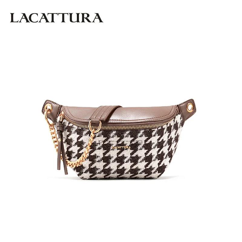 LACATTURA, новинка, женская сумка на талию, на цепочке, на груди, женская маленькая дизайнерская сумка, женский клатч через плечо для молодых