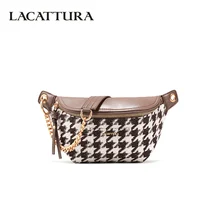 LACATTURA, новинка, женская сумка на талию, на цепочке, на груди, женская маленькая дизайнерская сумка, женский клатч через плечо для молодых