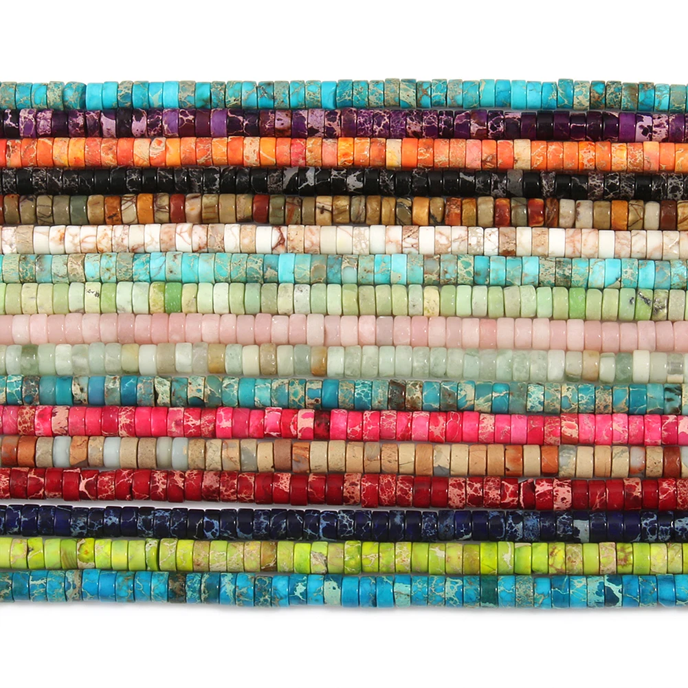Natural Sea Sediment Turquoise & Imperial Jasper Spacer Beads for DIY Jewelry 4