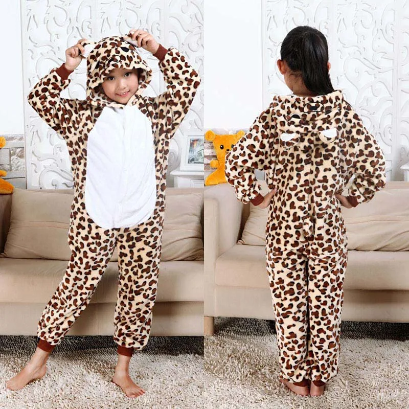 Детская Пижама кигуруми с единорогом для мальчиков и девочек, Стич, пижама тигр, Детские забавные животные, зимние комбинезоны для девочек, Фланелевая пижама с единорогом - Цвет: L08