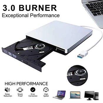

External USB 3.0 DVD Drive Portable Optical CD DVD RW ROM Player for Laptop PC DQ-Drop