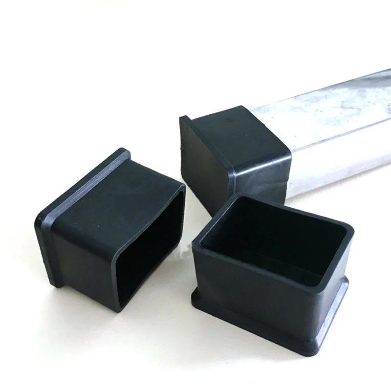 Cadeira de borracha Leg Caps, Pés Mesa Móveis End Cover Dicas, Protetor de Piso Antiderrapante, Plugs para tubos, Preto, Quadrado e Retângulo