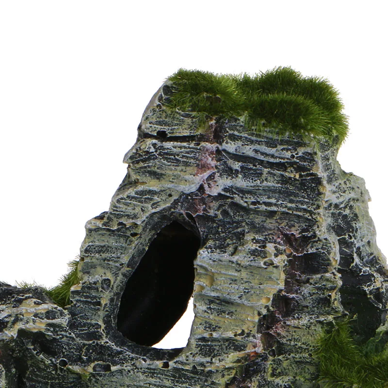 Смола горный вид аквариум пещера мох декоративный мостик аквариум Рокери орнамент