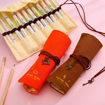 

Korean Creative Junior High School Students Curtain Roll Pencil Bag Girl Simple Stationery Box Large Capacity Pencil Bag