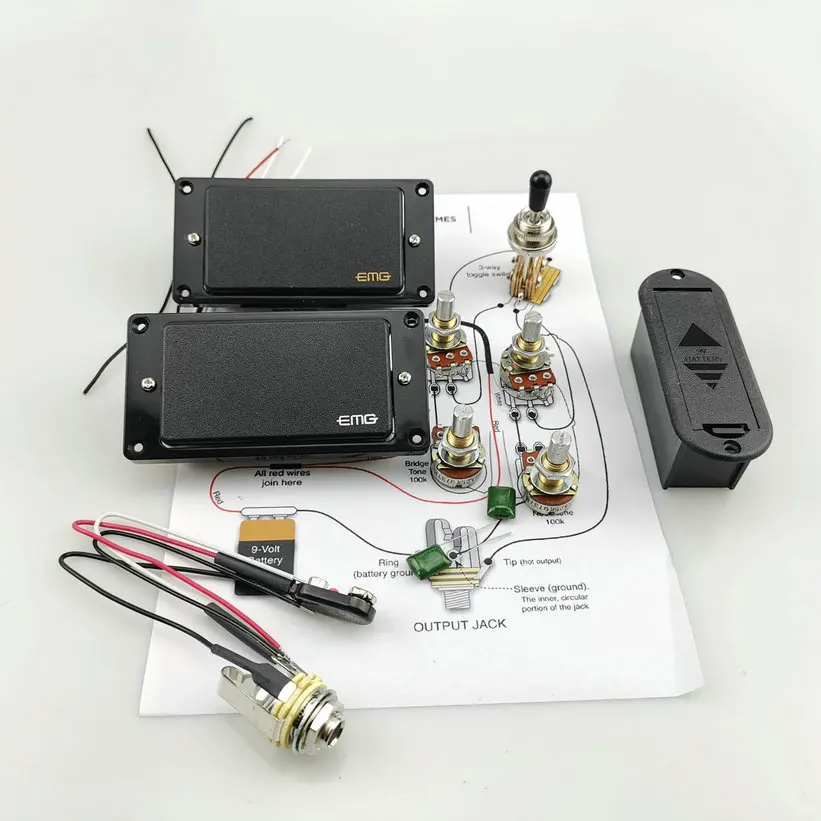 Electric Guitar Pickups Active Pickup Humbucker Active 9v Battery Power