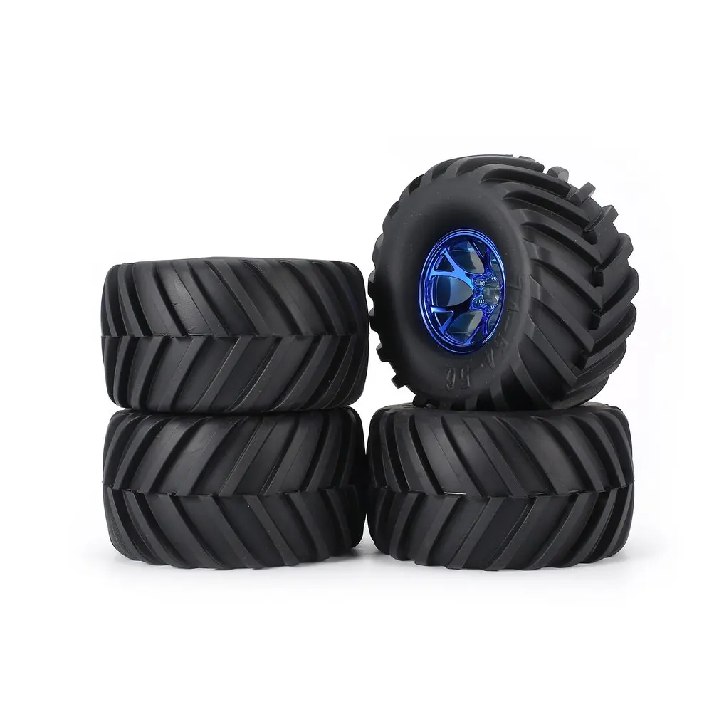 

2019 AUSTAR 4pcs AX-3003 130mm Rim Rubber Tyre Tire Wheel Plastic Hub for 1/10 RC Big Feet Model HSP HPI Beadlock Spare Parts fz