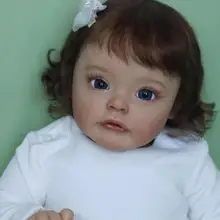 Teint de peau 3D de qualité supérieure, taille réelle de bébé 60CM, dessin détaillé à la main par Sue 3 mois, cheveux bruns enracinés à la main