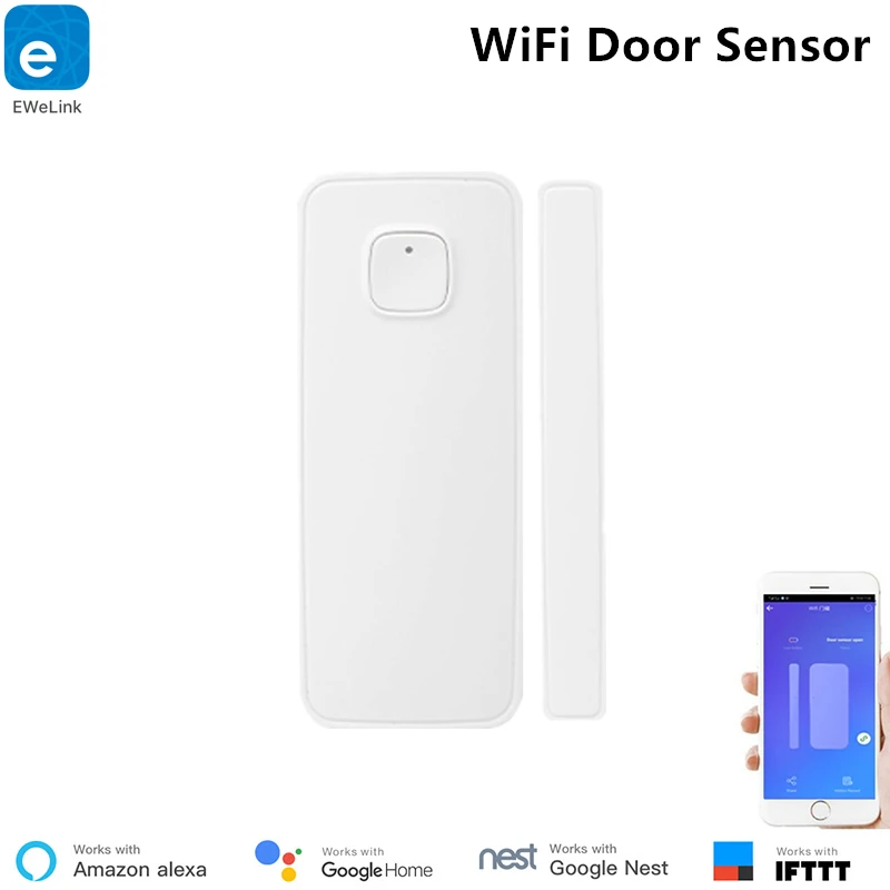 Sensor de Porta sem Hub Ligação com o Outro Ewelink Inteligente Wifi Necessário Porta Aberta – Fechado Detectores Interruptor no Aplicativo