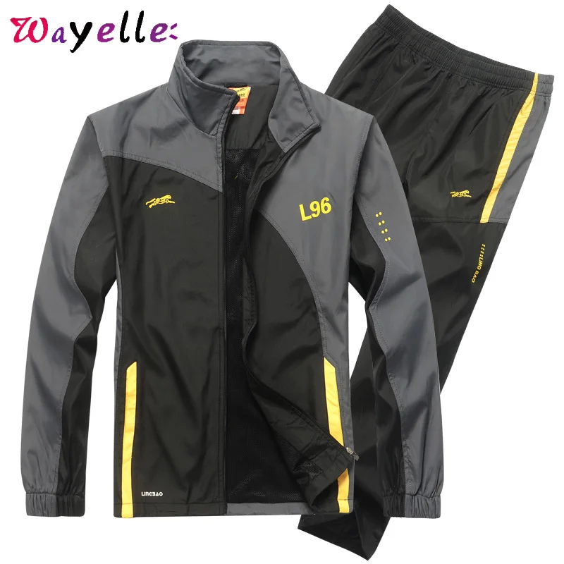 

Mens Tracksuit Two Piece Sets Sweatsuits Men 2019 Autumn Winter Casual Cotton Jacket+ Sweatpants Mens Jogger Suit Sets