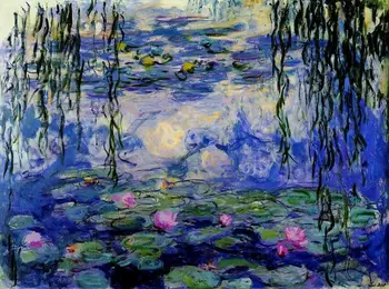

14 Hand Painted Art Paintings by College Teachers - Water Lilies II Claude Monet flowers scenery - Oil Painting on Canvas