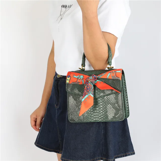 TOPHIGH Original Green Bags For Women 2023 Newly Girl Crossbody Hot Clutch Bag New Crocodile Handbag Purse Trendy Tote Bolsa 3