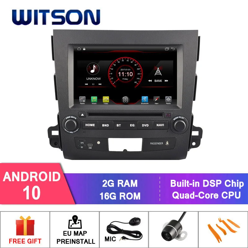 WITSON Android 10 автомобильный DVD плеер для MITSUBISHI OUTLANDER GPS навигатор MIRROR LINK/ 4G/DVR/DAB/OBD/TPMS
