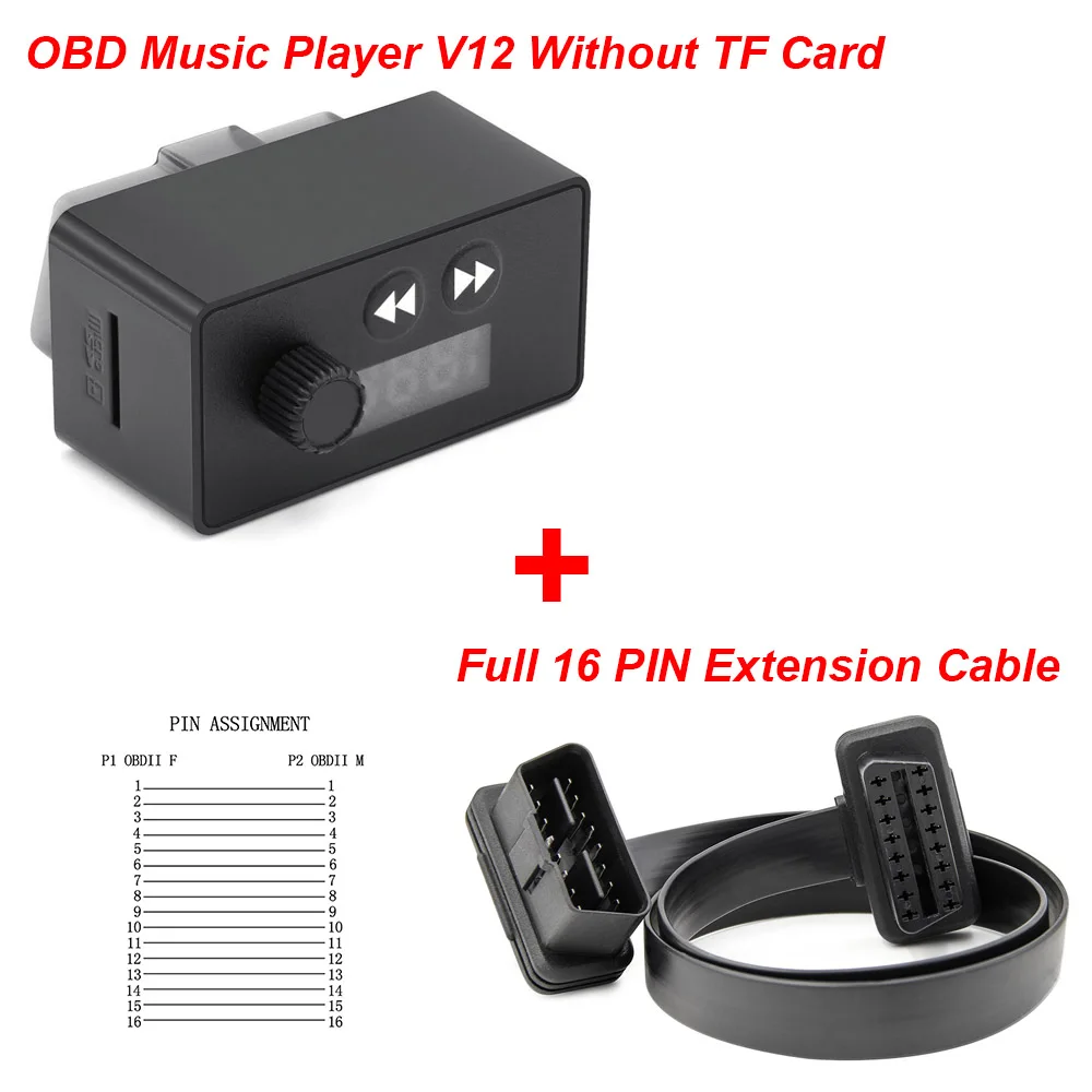 ELM327+ OBD2 музыкальный плеер 2 в 1 OBD2 сканер Bluetooth 4,0 OBD 2 OBD2 автомобильный диагностический инструмент ELM 327 ODB2 сканер инструмент - Цвет: With Cables