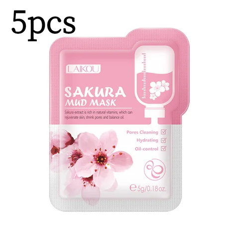 Japan Sakura Mud Face Mask Anti Wrinkle Night Facial Packs Skin Clean Dark Circle Moisturize Anti-Aging Mud Film Skin Care