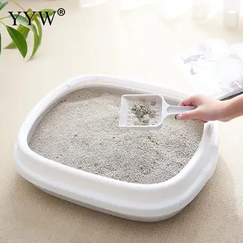 

Semi Open Cat Toilet For Cat Semi Enclosed Cat Litter Basin Pet Poop Pet Toilet Tray Cat Litter Box Toilet Gift Plastic Shovel