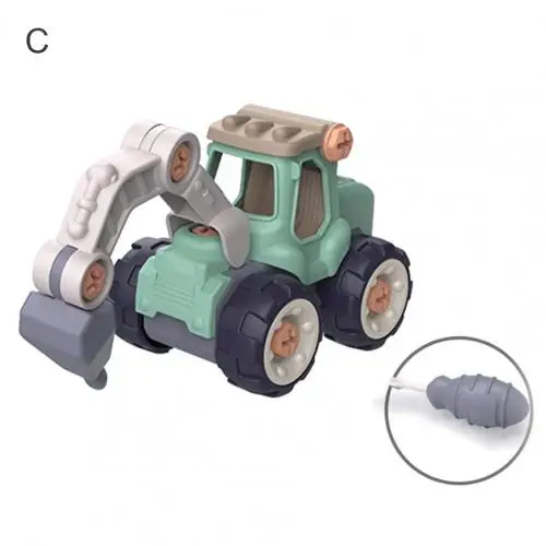 Creative Minuature Truck Loading Unloading Plastic DIY Truck ToyAssembly Engineering Car Set Kids Educational Toy For Boy  Gifts C
