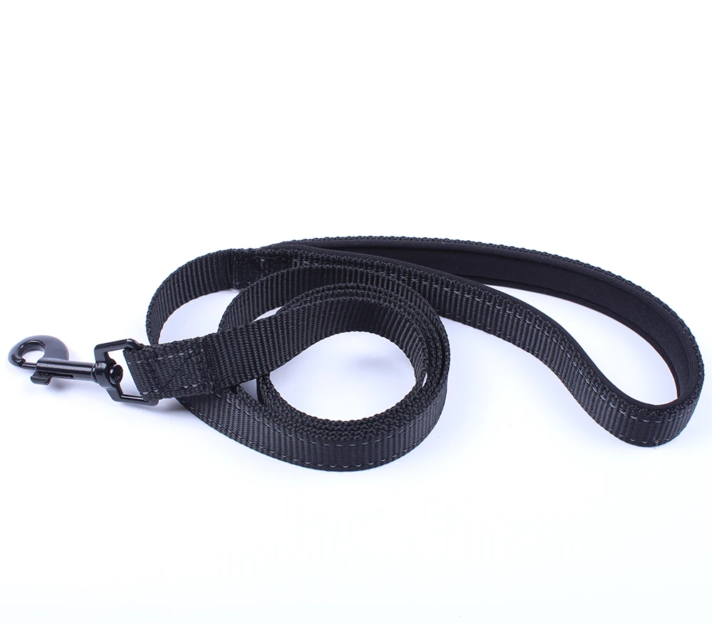 Soft Reflective Dog Leash Pet Leashes Tape Diving Cloth For Dogs and Cats Small Medium Large - Цвет: Черный