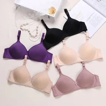 

New Style Comfortable Non-Steel Ring Large Size Bra Underwear Solid Color Thin Bra Women's Brand Bra