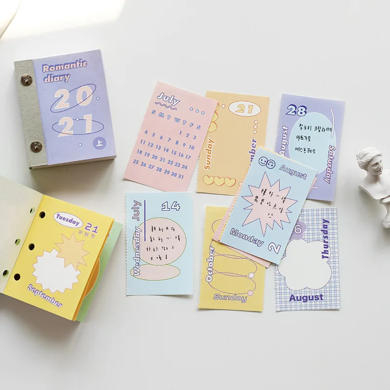 

2021 Thick Mini Calendar Notes Pad Gift 70mm*90mm 377P Paper Notes Collection