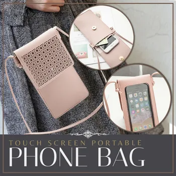 

New Purse Wallet Brand Touchable screen on the back Women Cellphone Pocket Handbag Clutch Vintage Messenger Shoulder Straps Bag