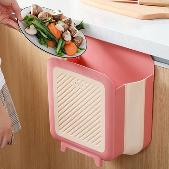 

Kitchen Wall-mounted Type Foldable Trash Can Thickened Large Capacity Storage Garbage Can, Practical Household Product