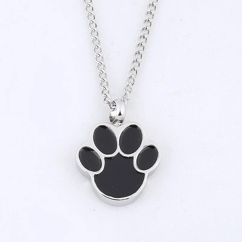 Pet Dog Paw Shape Cremation Urn Pendant Necklaces Perfume Bottle Cat Ash Holder Mini Keepsake Necklace Jewelry | Украшения и