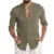 Men's Casual Blouse Cotton Linen Shirt Loose Tops 3