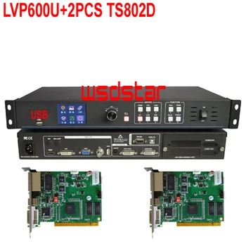 

LVP600U+2PCS TS802D USB (Support JPG mp4) LED Video Processor Input USB/HDMI/DVI/VGA/CVBS Support P3.91 P4.81 LED Display Screen