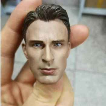 

In stock 1/6 Scale Captain America Chris Evans Head Sculpt Carved F 12" Male Action Figure Toys no neck