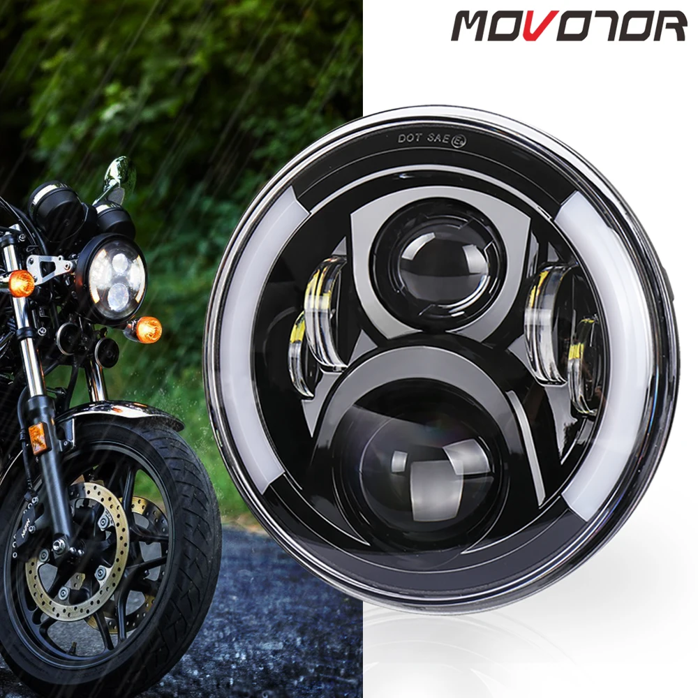 Велосипед CB400SF фара 7 дюймов с halo для мотоцикла CB серии DRL Функция Hi/Lo луч черный| |