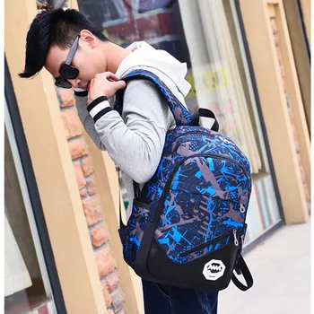 

Women's New Printed Cotton Oxford Backpack Fashion Three-Piece Multifunctional College Style Casual Travel Backpackсумка женская