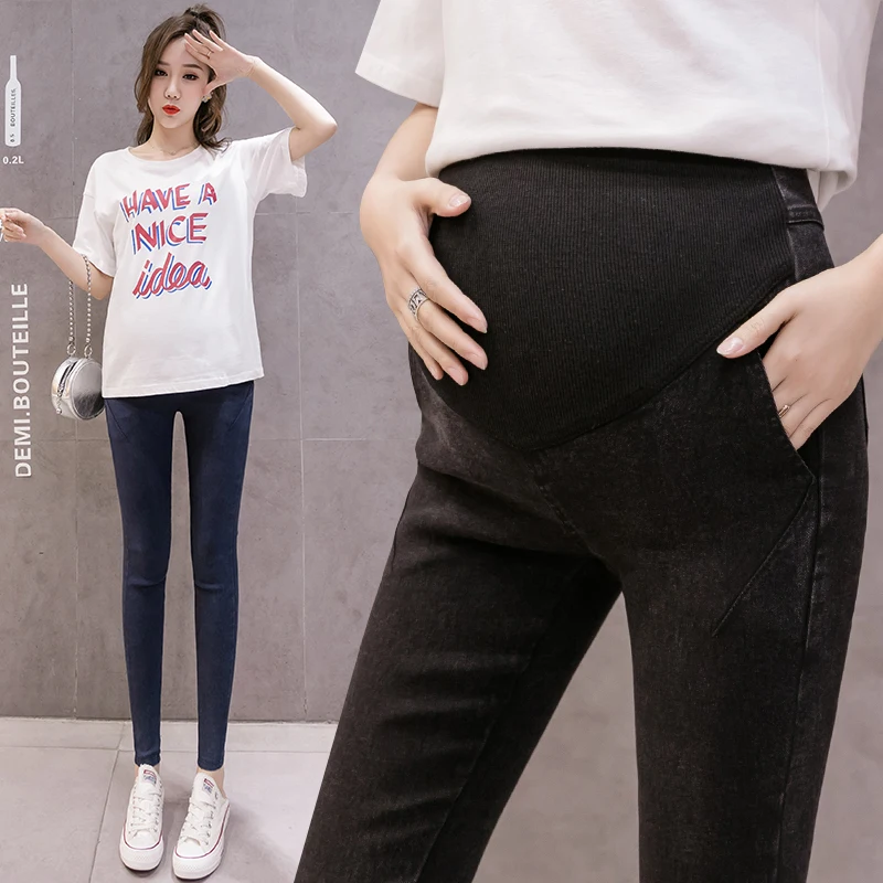 Autumn Stretch Denim Maternity Skinny Jeans Adjustable Belly Pants for Pregnant Women Spring Pregnancy Trousers Premama maternity jeans