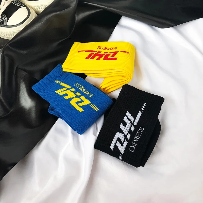 Мужские и женские DHL Экспресс длинные носки хип-хоп Meias Popsocket уличная Harajuku Fear of God забавные носки новые носки