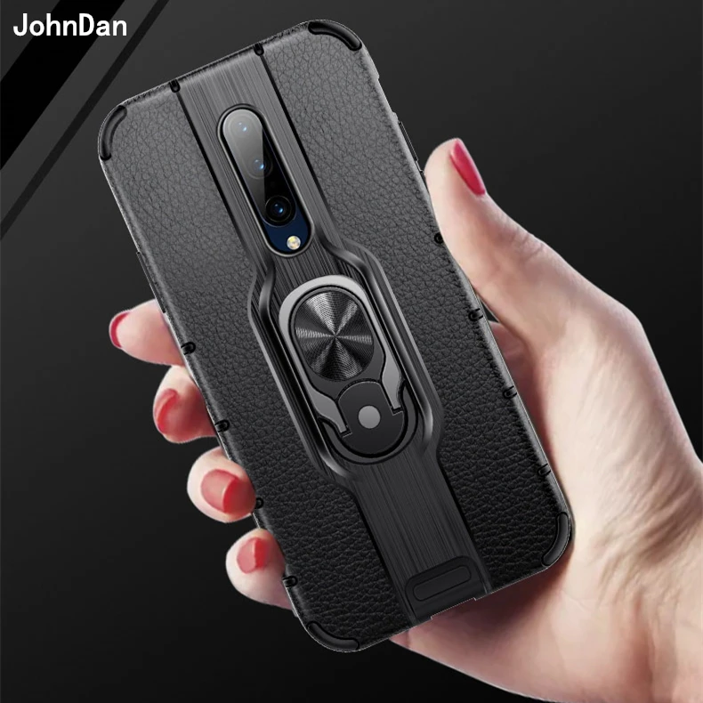 Чехол с магнитным кольцом для OnePlus 7 Pro 6 T противоударный двухслойный гибридная
