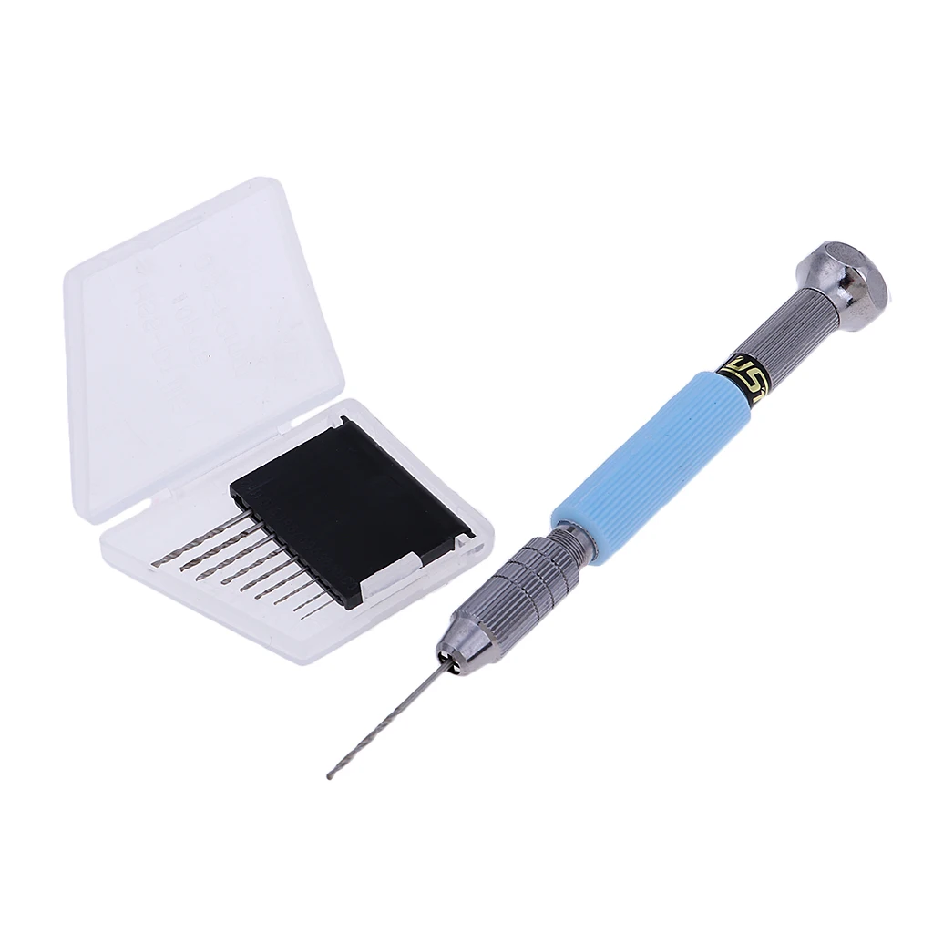 Model Special Hand Drill Set With 10 Twist Drill Bits Pin Vise Rotary Tool
