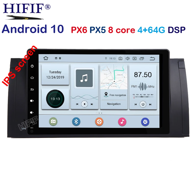 PX5 9 &quotIPS DSP Octa Core PX6 Android 10 0 4G GPS для BMW E39 E53 X5 M5 мультимедийный плеер Радио сенсорный