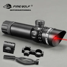 Fire wolf Adjuctatble Tactical Hunting Green/Red Beam Laser Sight With Rail Mount 5mW Laser  Rifle Gun 21mm Rail Laser Power