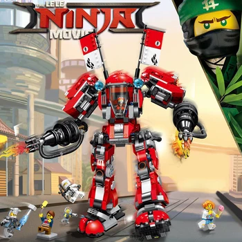 

Ninjago Battle Machine armor Fire Mech Model Red Robots Flame Building blocks bricks Compatible 70615 Educational toy