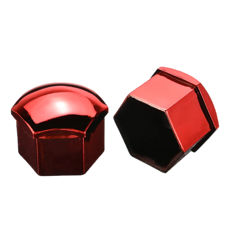 20pcs/set Red Universal 17mm Wheel Nut Bolt Cover Cap with 2 Removal Tool Set Exterior Decoration Protecting Bolt Rims