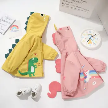 

Children's jacket baby coat Little dinosaur pony pattern thick warm quilted windproof jacket