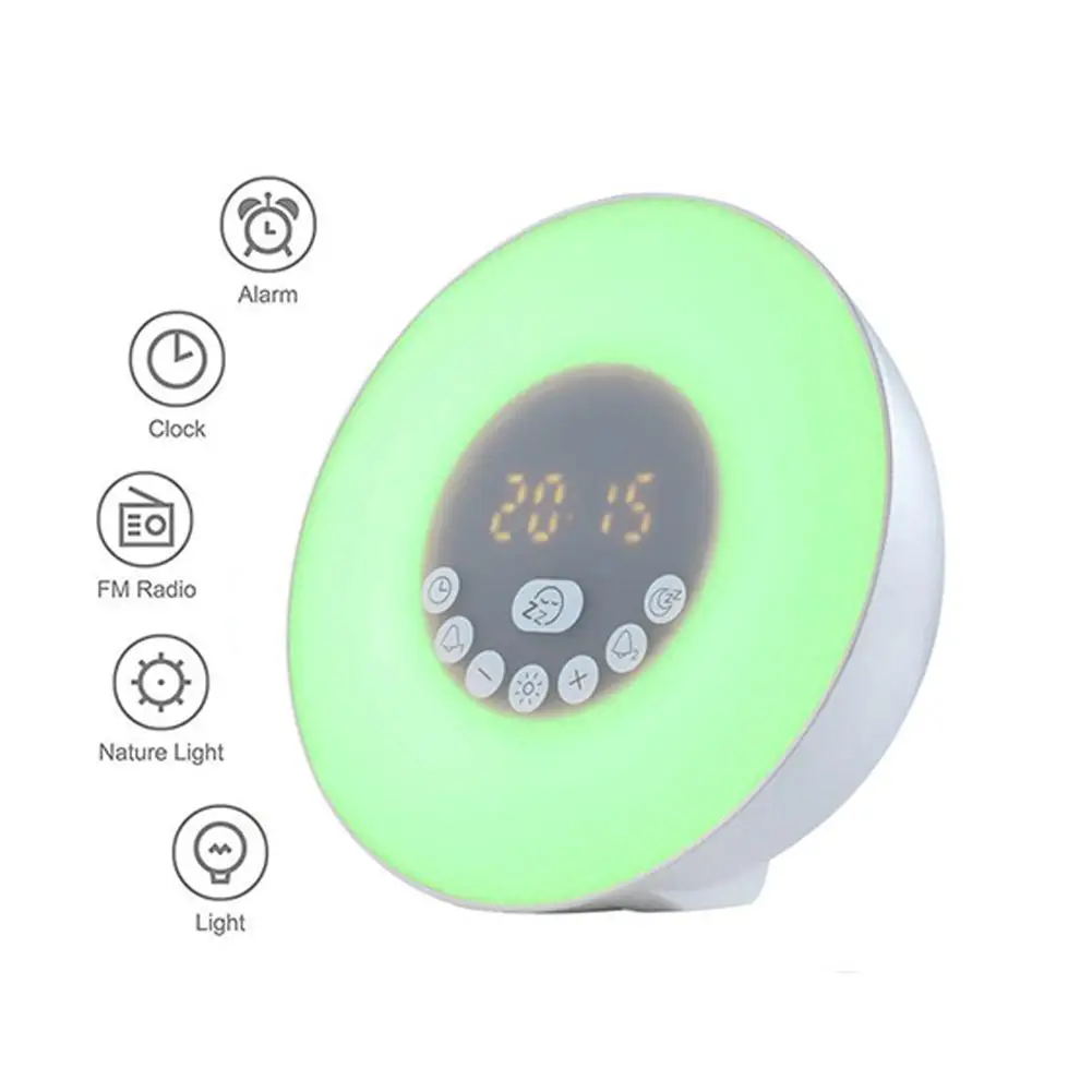 

HobbyLane Multifunction Intelligent Bluetooth Speaker Wake-up LED Light with 7Colors Change Radio Alarm Clock