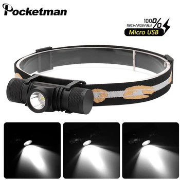 

3000 Lumens XM-L2 LED Headlight USB Rechargeable Hand free Bicycle lamp 18650 Battery Head Flashlight Camping Fishing torch